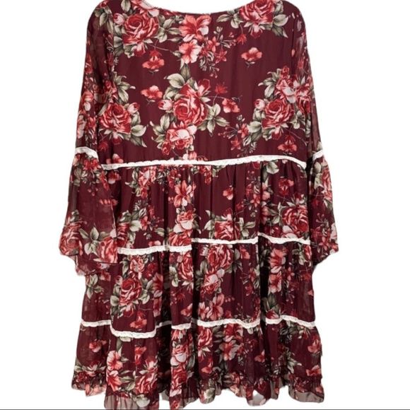 Honey-me Floral Tiered Tunic Style Dress Si… - Picture 2 of 2